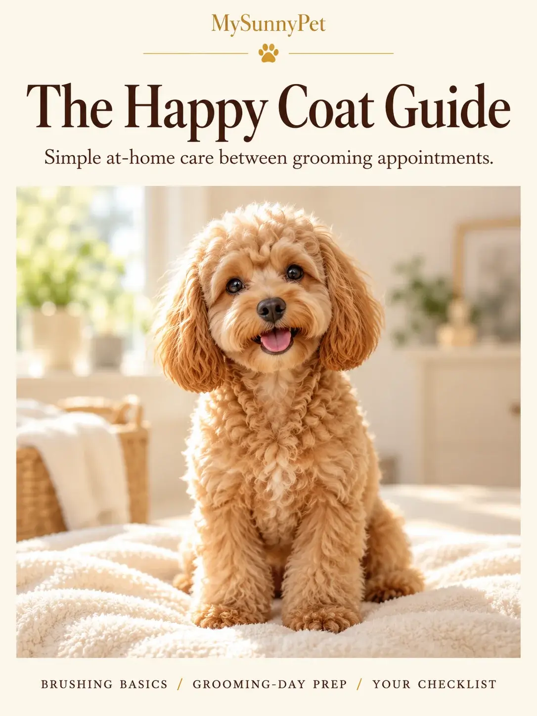 The Happy Coat Guide by MySunnyPet - simple at-home care between grooming appointments.